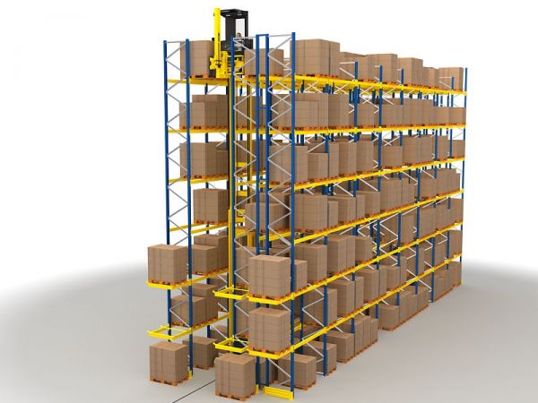 Système de rayonnage réglable pour chaussée étroite